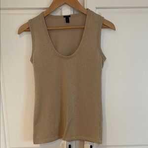 Sleeveless top sparkly gold j crew